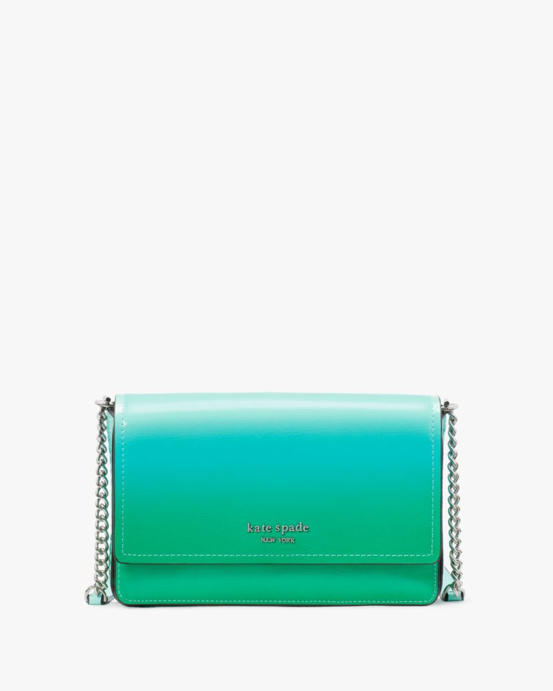 Kate Spade,Morgan Ombre Flap Chain Wallet,Mint Liqueur Multi