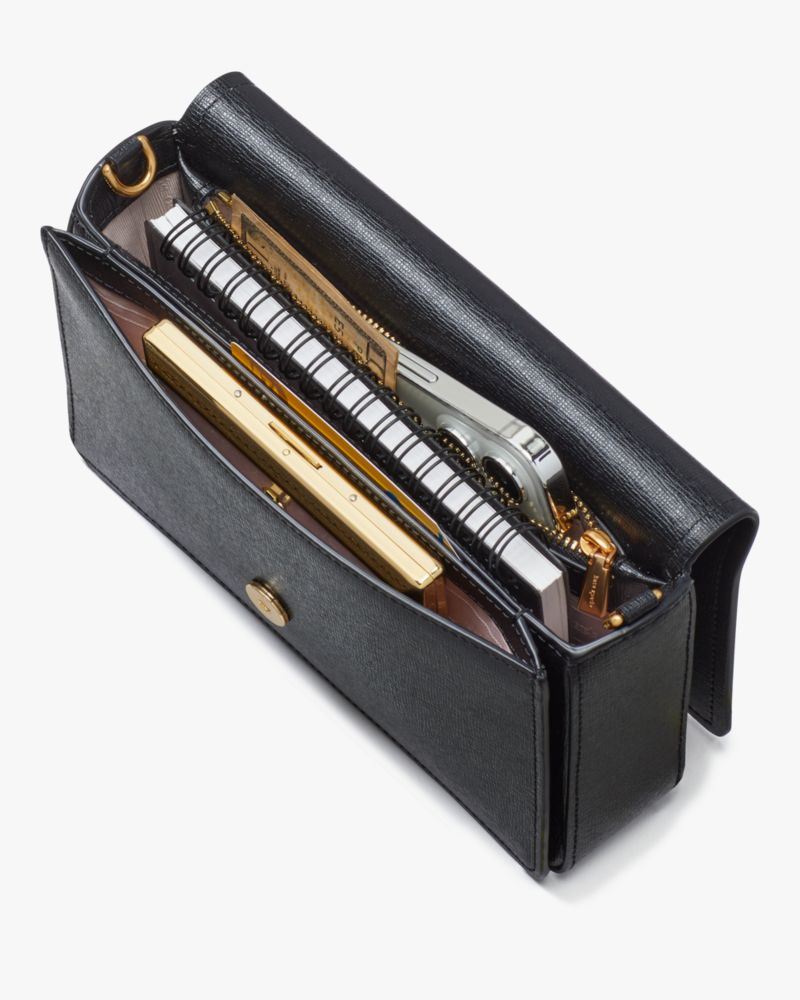 Kate Spade,Morgan Ombre Flap Chain Wallet,Leather,Crossbody,Chain Detail,Logo,Metal,Scratch Resistant,Day Party,Multi Color