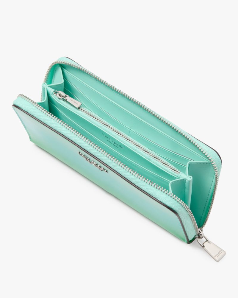 Kate Spade,Morgan Ombre Zip Around Continental Wallet,Leather,Continental,Metal,Logo,Scratch Resistant,Casual,Multi Color