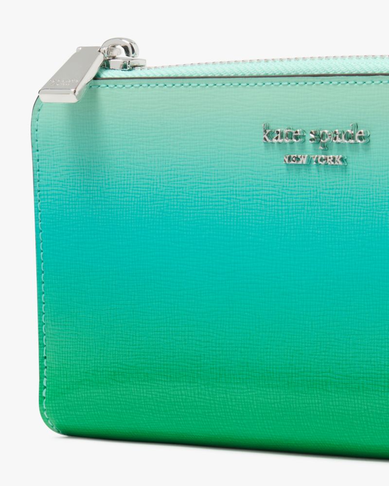 Kate Spade,Morgan Ombre Zip Around Continental Wallet,Leather,Continental,Metal,Logo,Scratch Resistant,Casual,Multi Color