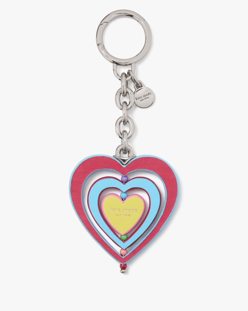 Kate Spade,Rainbow Heart Keyfob,Multi