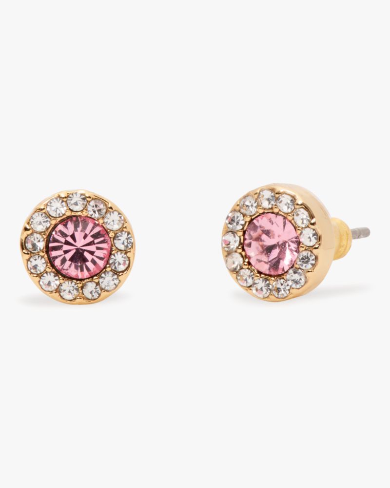 Kate Spade,You're A Gem Pave Halo Studs,Light Pink