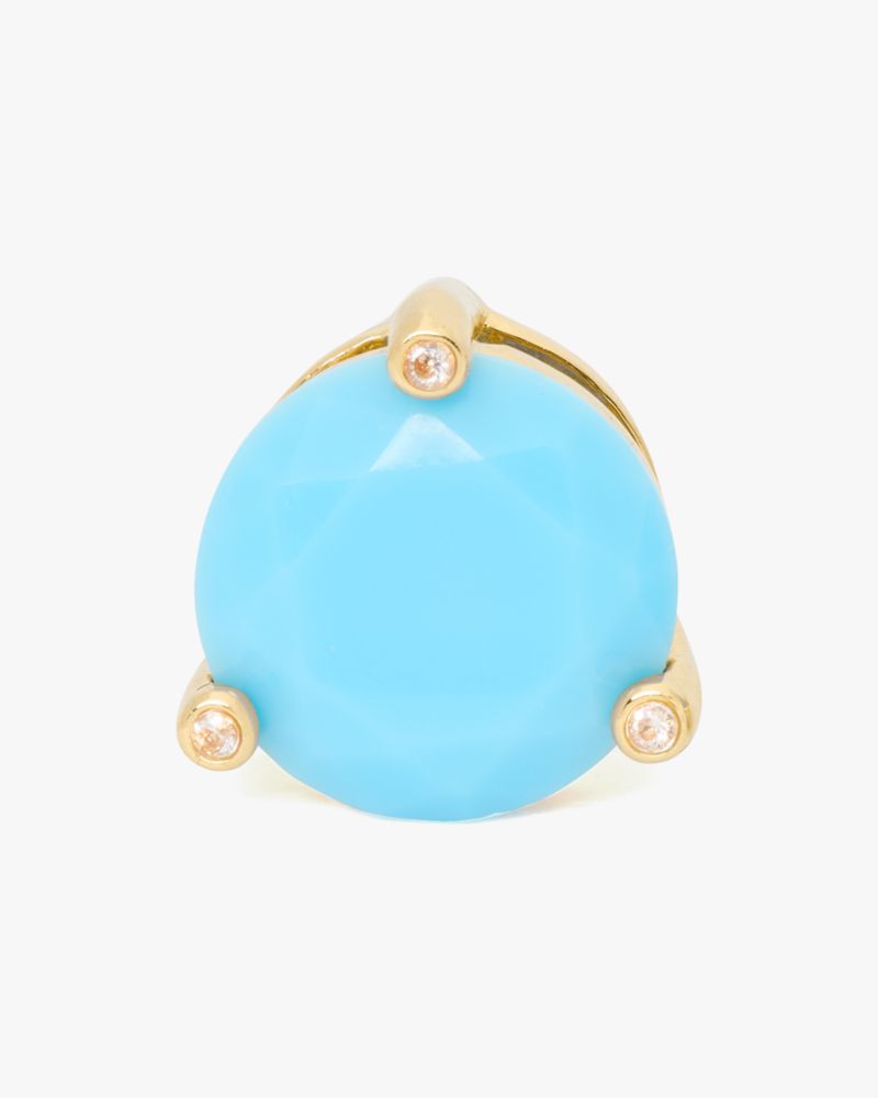 Kate Spade,Rise And Shine Studs,Leather,Studs,Metallic,Turquoise,Stones,Gold Metal,Titanium,Casual,Turquoise