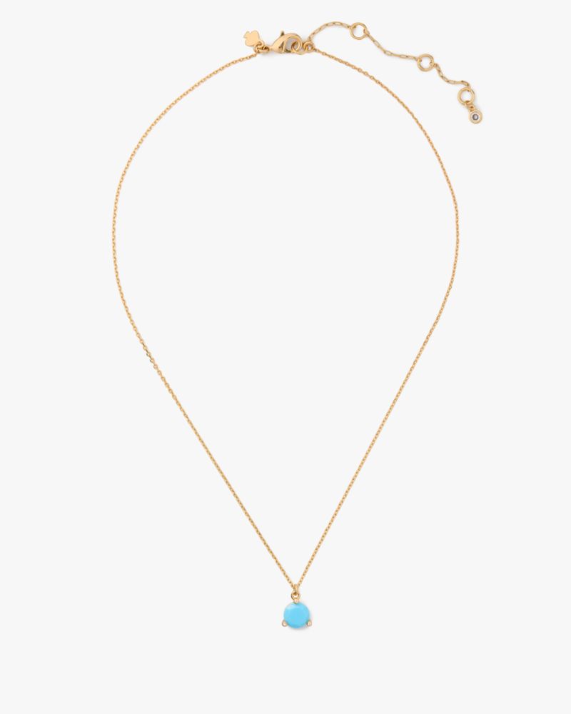 Kate Spade,Rise And Shine Mini Pendant,Single Strand,Turquoise,Rhinestones,Stones,Gold Plated,Work,Casual,Turquoise