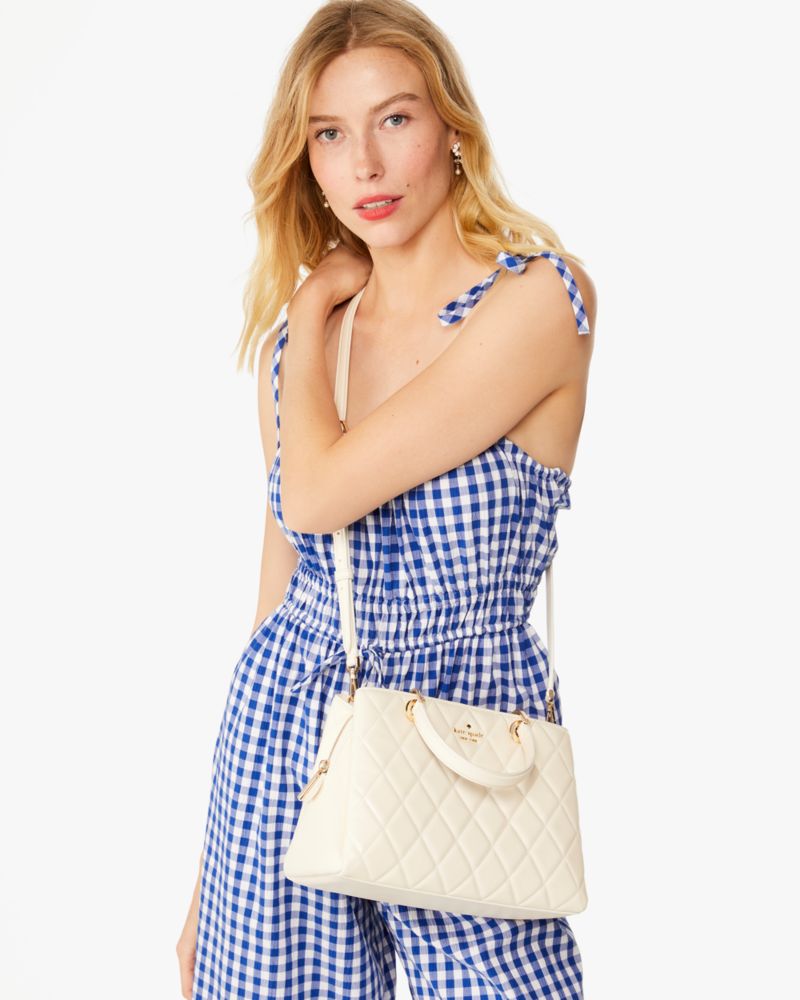 Kate Spade,Carey Quilted Sullivan Satchel,Meringue