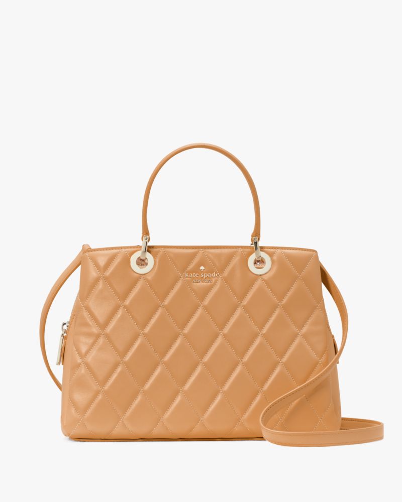 Kate Spade,Carey Quilted Sullivan Satchel,Tiramisu Mousse