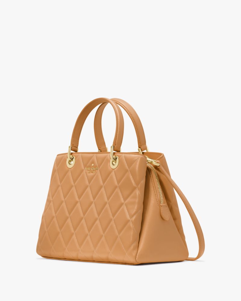 Kate Spade,Carey Quilted Sullivan Satchel,Tiramisu Mousse