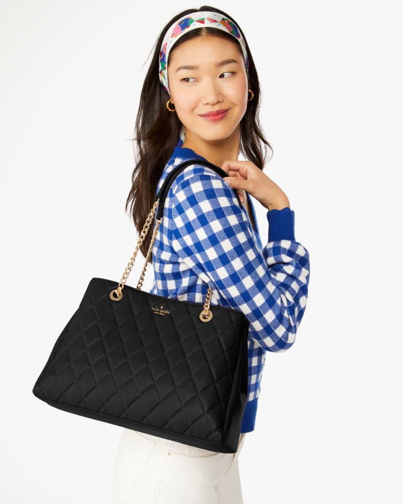 Kate Spade,Carey Quilted Tote,Black