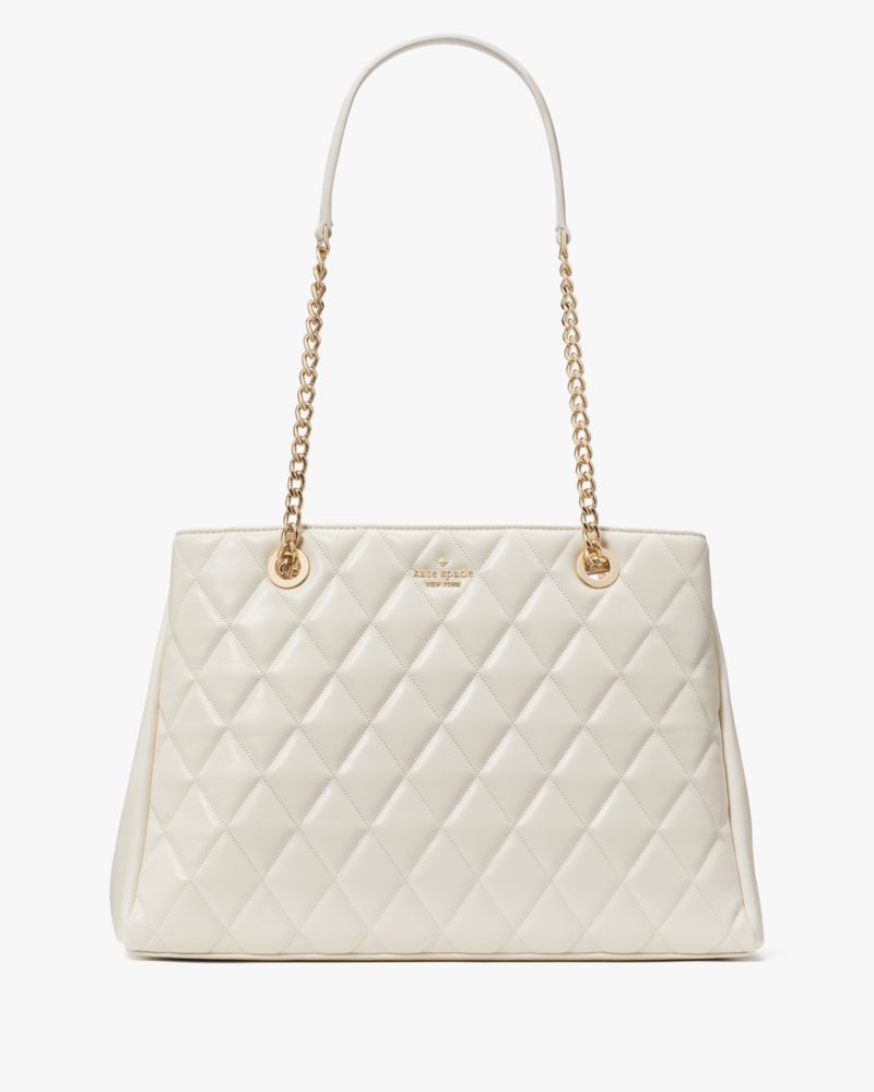 Kate Spade,Carey Quilted Tote,Meringue