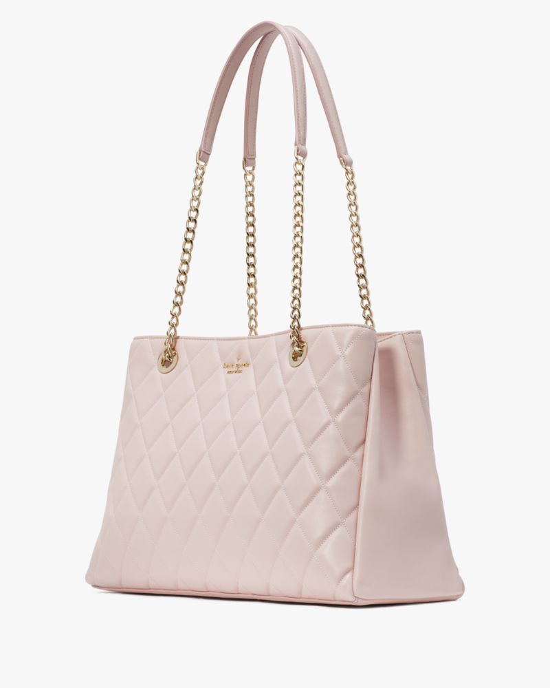 Kate Spade,Carey Quilted Tote,Rose Smoke