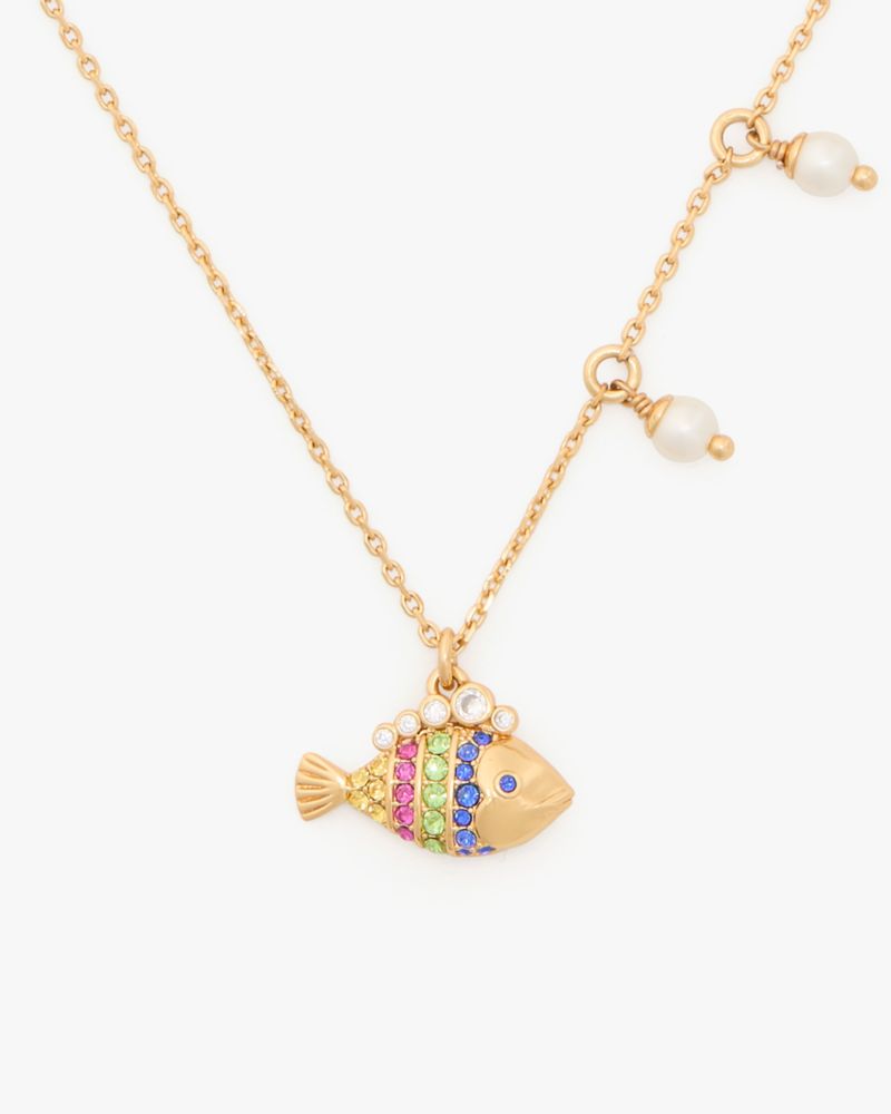 Kate Spade,What A Catch Mini Fish Charm Pendant,Blue Multi