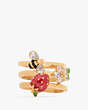 Kate Spade,Strawberry Fields Stackable Ring Set,Red Multi