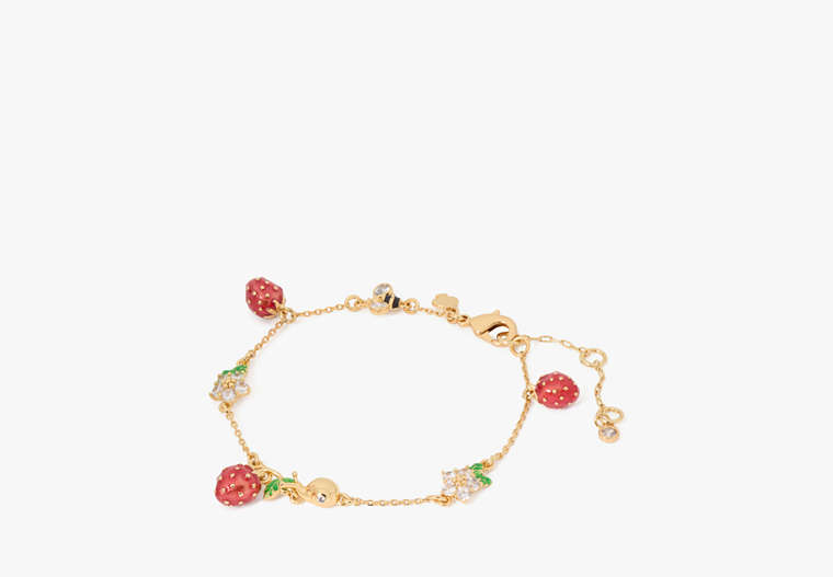 Kate Spade,Strawberry Fields Charm Bracelet,Red Multi
