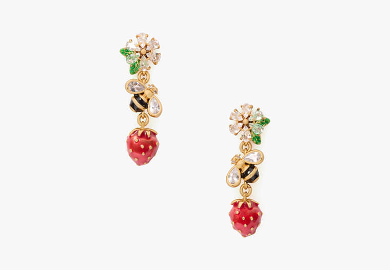 Kate Spade,Strawberry Fields Statement Earrings,Red Multi image number 0