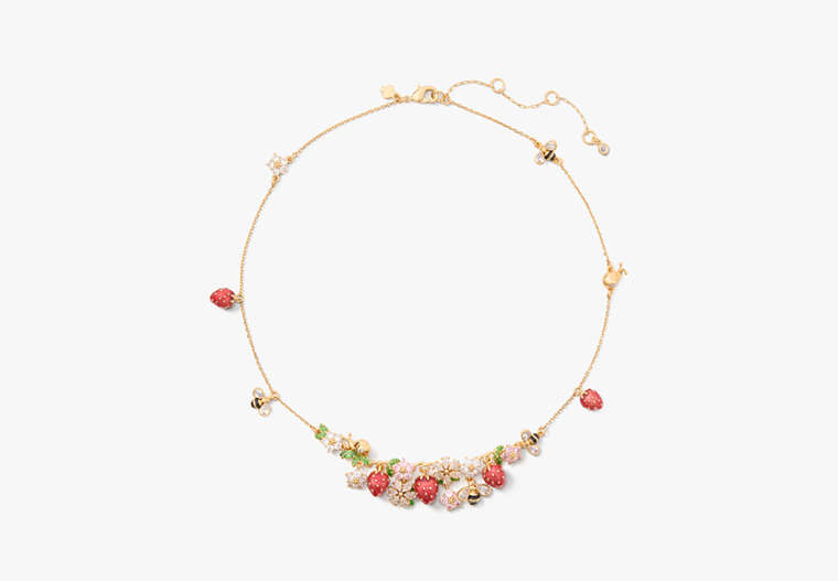 Kate Spade,Strawberry Fields Statement Necklace,Red Multi image number 0
