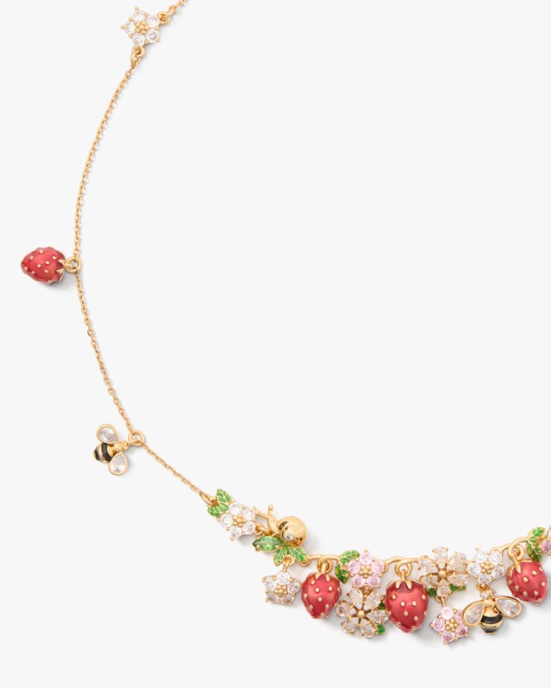 Kate Spade,Strawberry Fields Statement Necklace,Red Multi