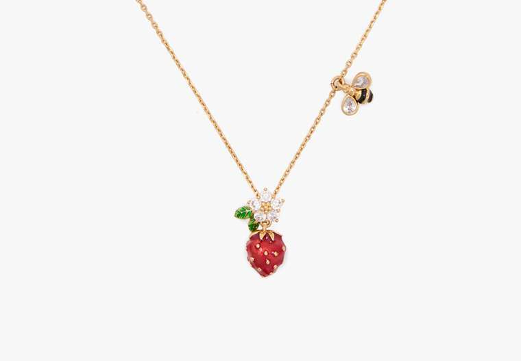 Kate Spade,Strawberry Fields Mini Pendant,Red Multi image number 0