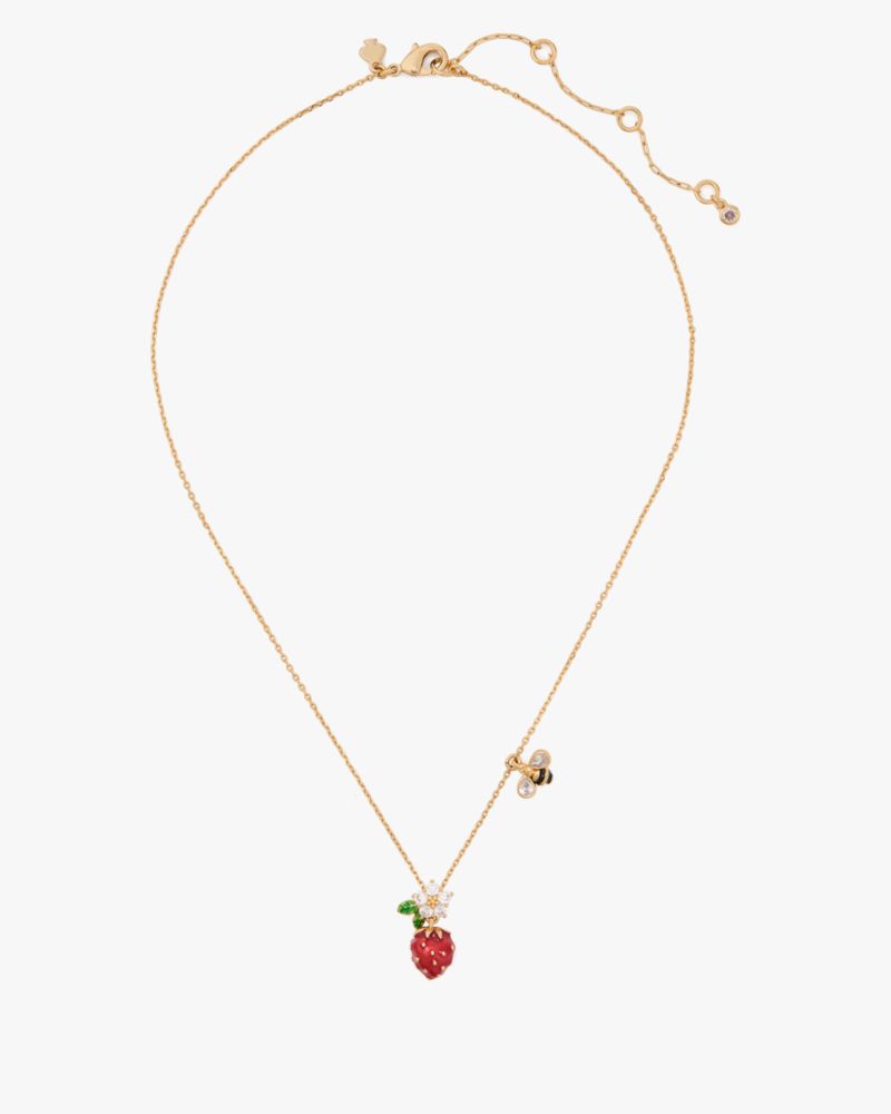 Kate Spade,Strawberry Fields Mini Pendant,Red Multi