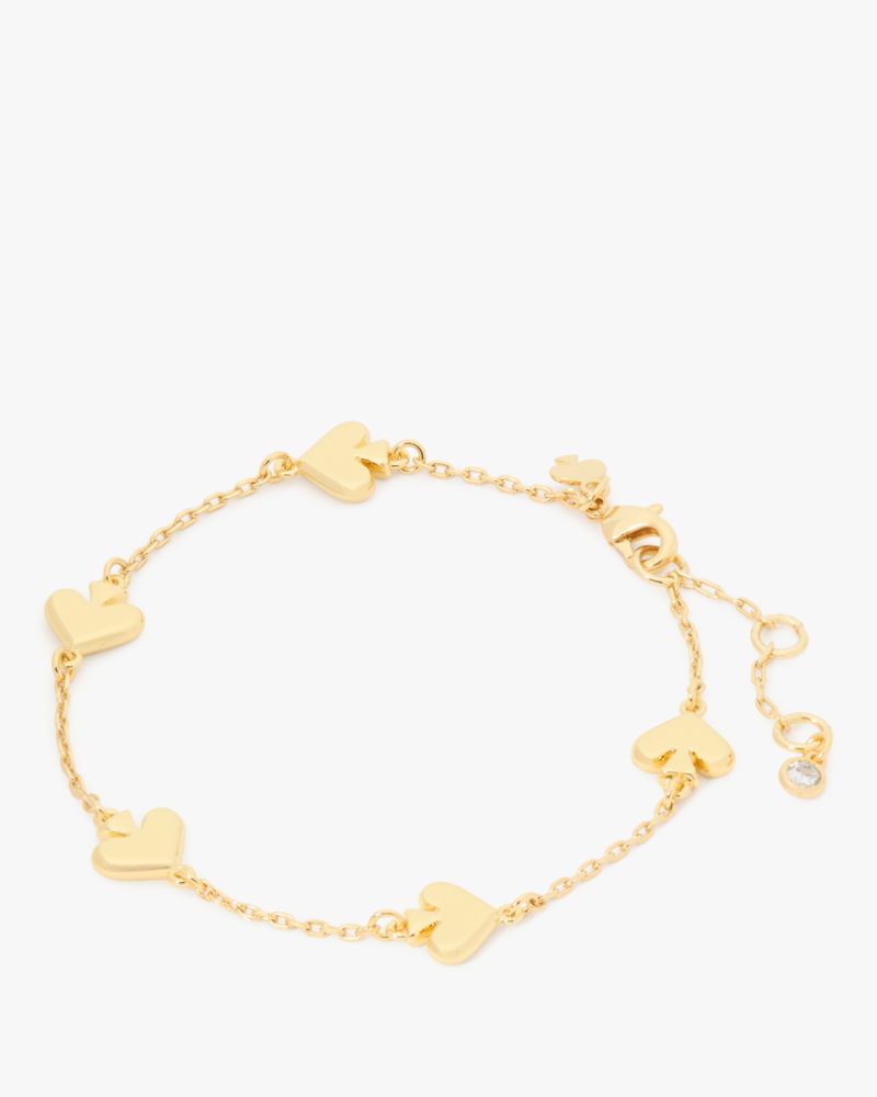 Kate Spade,Spot The Spade Metal Scatter Bracelet,Logo,Stackable,Yellow Gold,Gold Metal,Work,