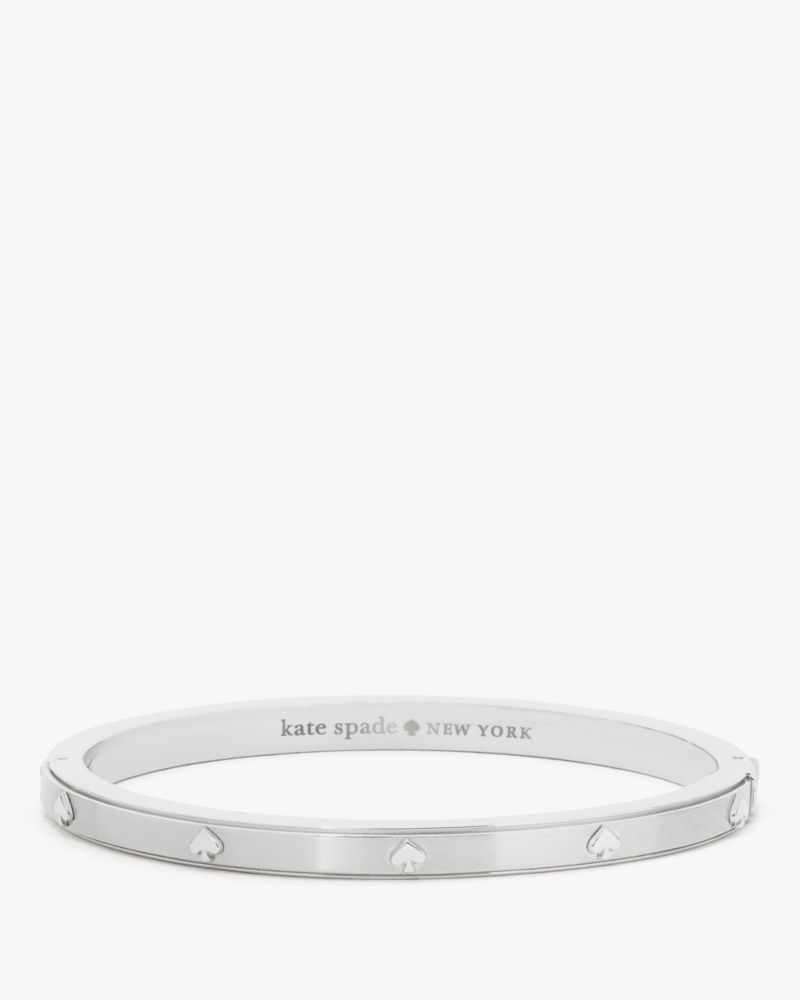 Kate Spade,Spot The Spade Metal 5Mm Hinge Bangle,Silver