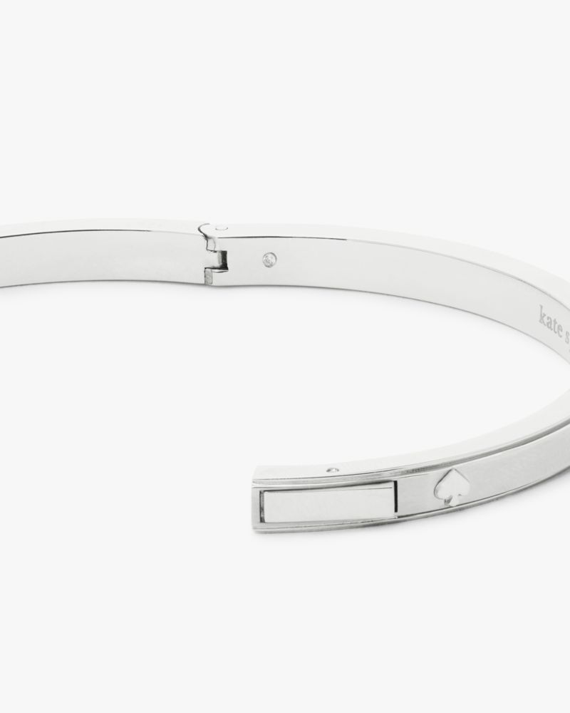 Kate Spade,Spot The Spade Metal 5Mm Hinge Bangle,Silver