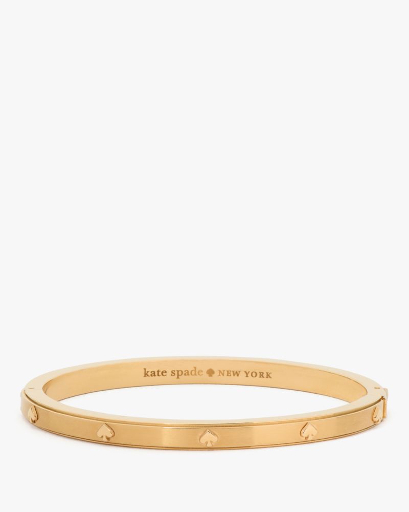 Kate Spade,Spot The Spade Metal 5mm Hinge Bangle,Single Strand,Metal Material,Logo,Gold Metal,Casual,