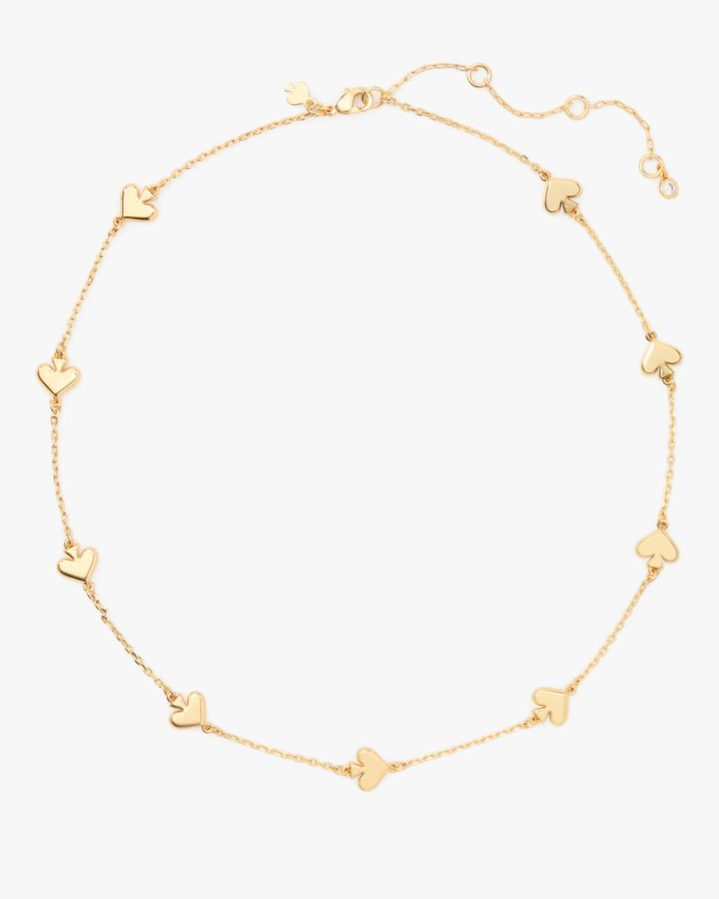 Kate Spade,Spot The Spade Metal Scatter Necklace,Single Strand,Logo,Gold Plated,Work,Casual,