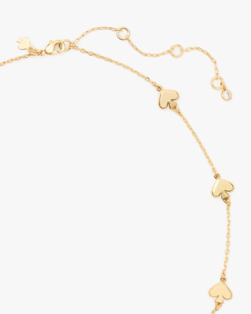 Kate Spade,Spot The Spade Metal Scatter Necklace,Single Strand,Logo,Gold Plated,Work,Casual,