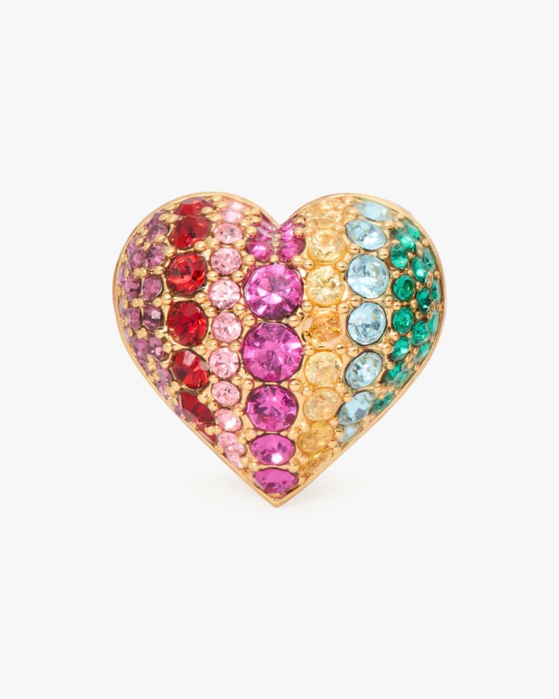 Kate Spade,On The Dot Heart Rainbow Studs,Multi