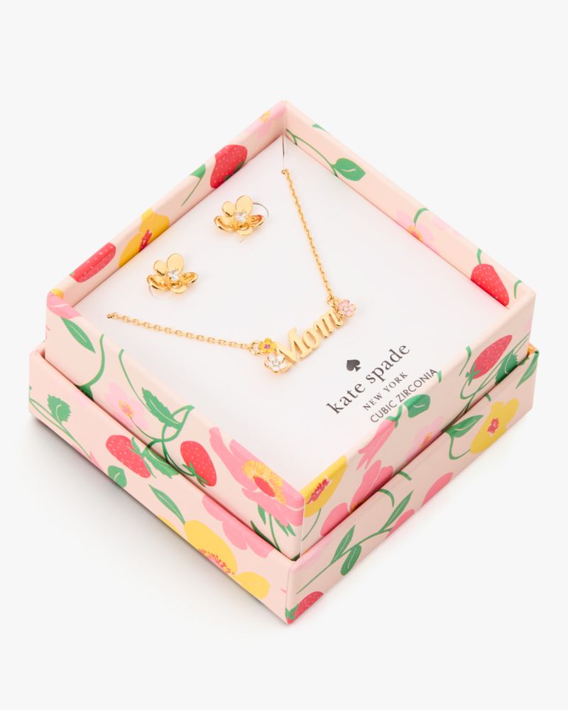 Kate Spade,Darling Blooms Pendant And Studs Set,