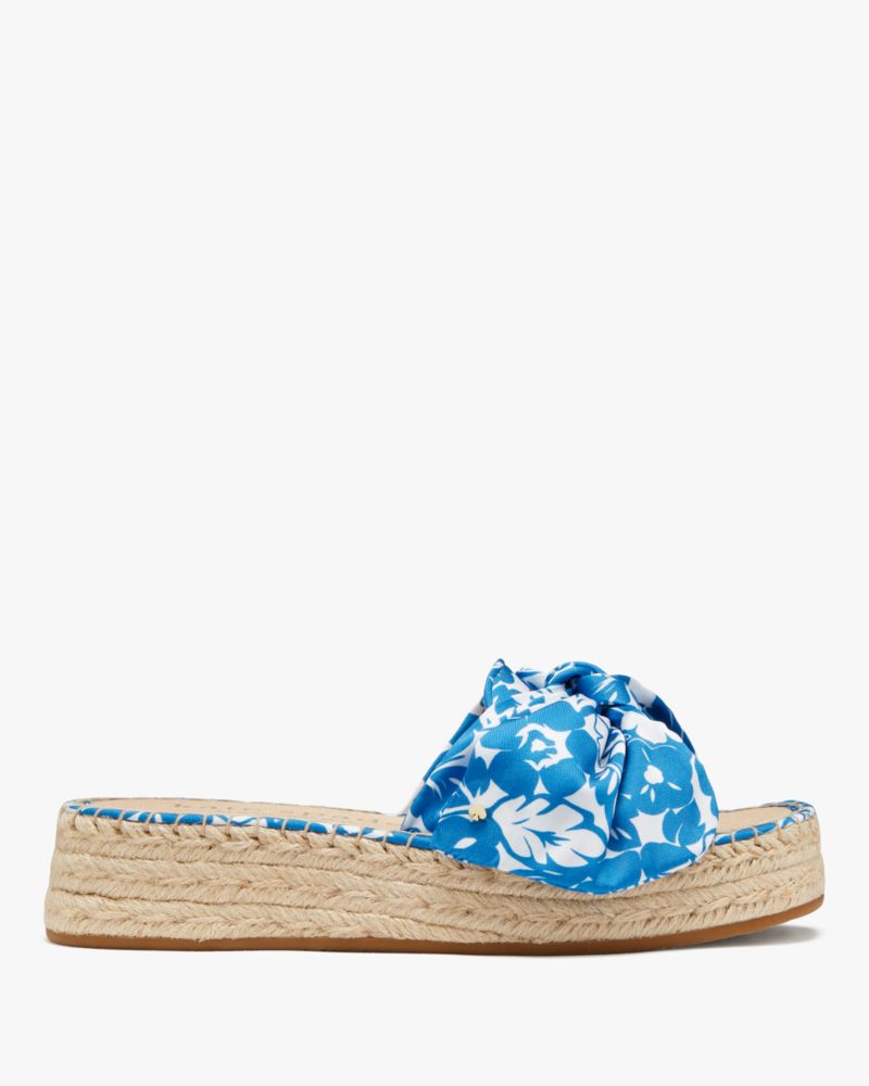 Kate Spade,Lucie Tropical Foliage Espadrilles,Casual,Riverside Blue