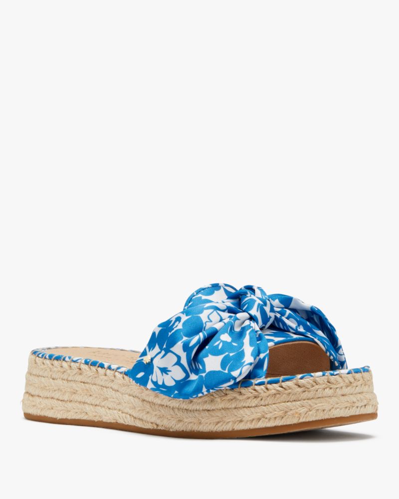 Kate Spade,Lucie Tropical Foliage Espadrilles,Casual,Riverside Blue