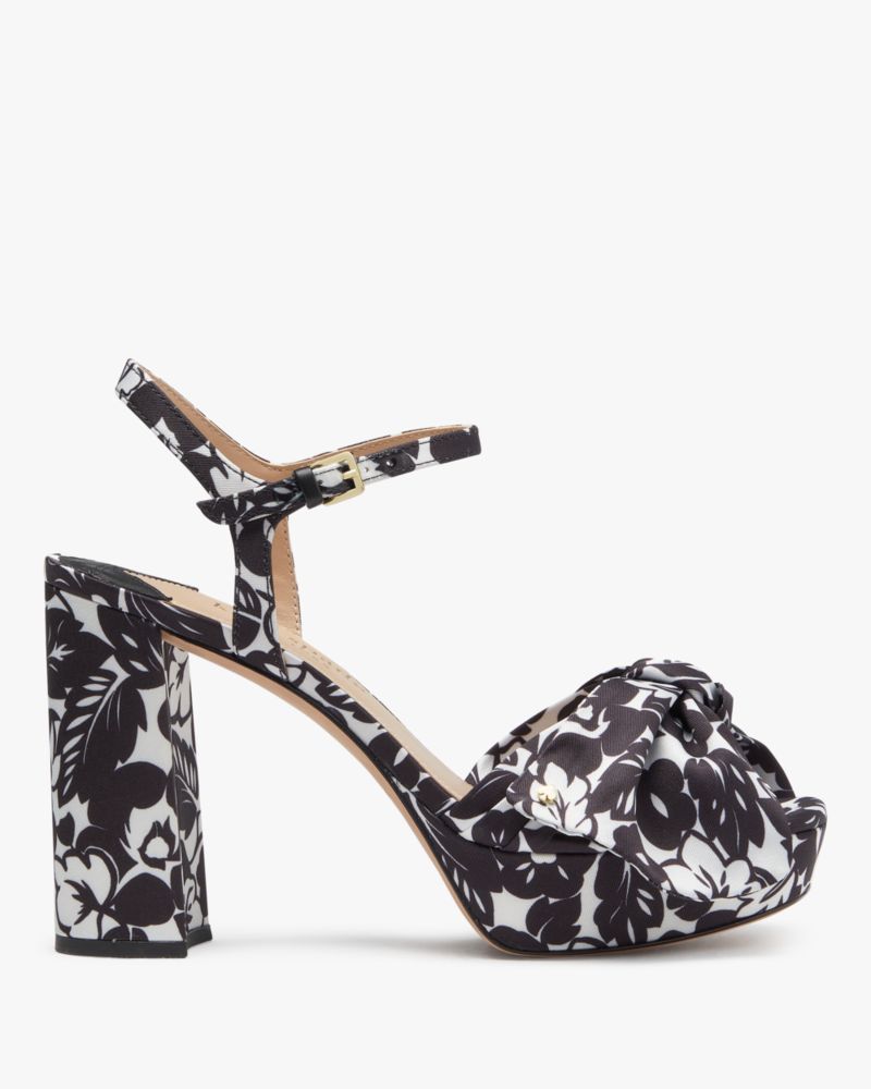 Kate Spade,Lucie Tropical Foliage Platforms,Evening,Black