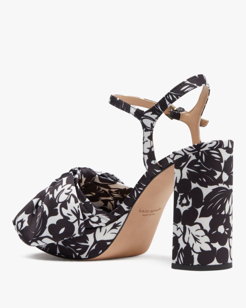 Kate Spade,Lucie Tropical Foliage Platforms,Silk,Sandals,Bow,Day Party,Multi Color
