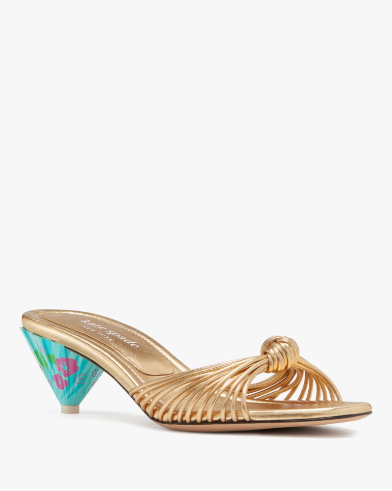 Kate Spade,Tiki Sandals,Evening,Light Gold/Pink