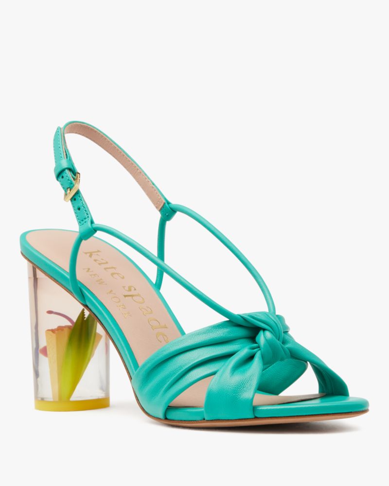 Kate Spade,Mai Tai Heels,Lining Leather,Nappa Leather,Sandals,Twist,Day Party,Turquoise