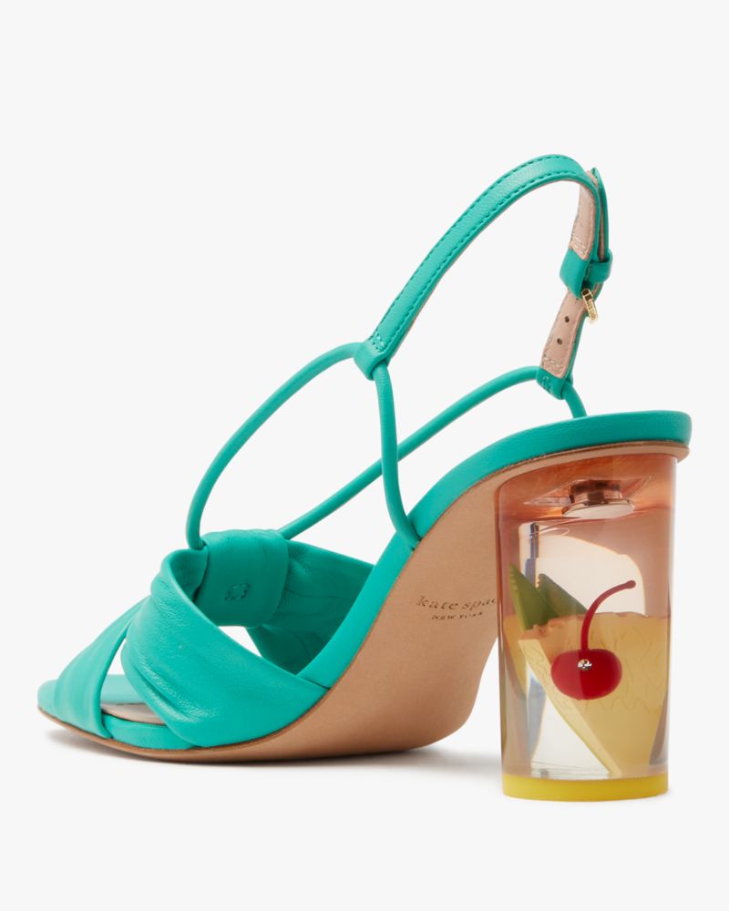 Kate Spade,Mai Tai Heels,Lining Leather,Nappa Leather,Sandals,Twist,Day Party,Turquoise