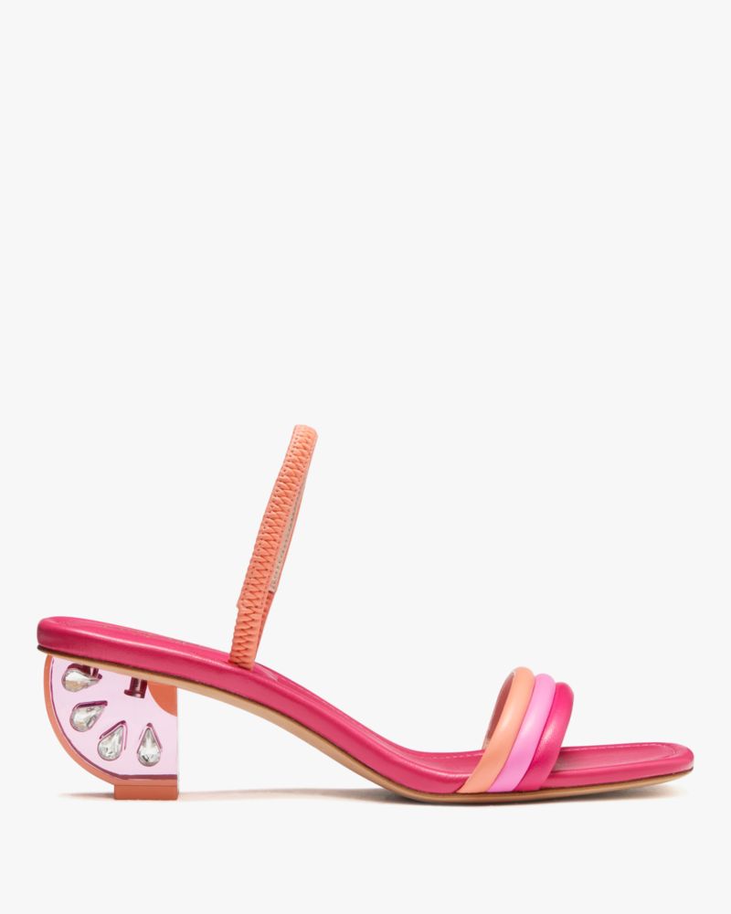 Kate Spade,Zesty Sandals,Lining Leather,Nappa Leather,Sculptural Heel,Slides,Rhinestones,Day Party,