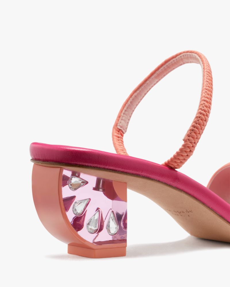 Kate Spade,Zesty Sandals,Lining Leather,Nappa Leather,Sculptural Heel,Slides,Rhinestones,Day Party,