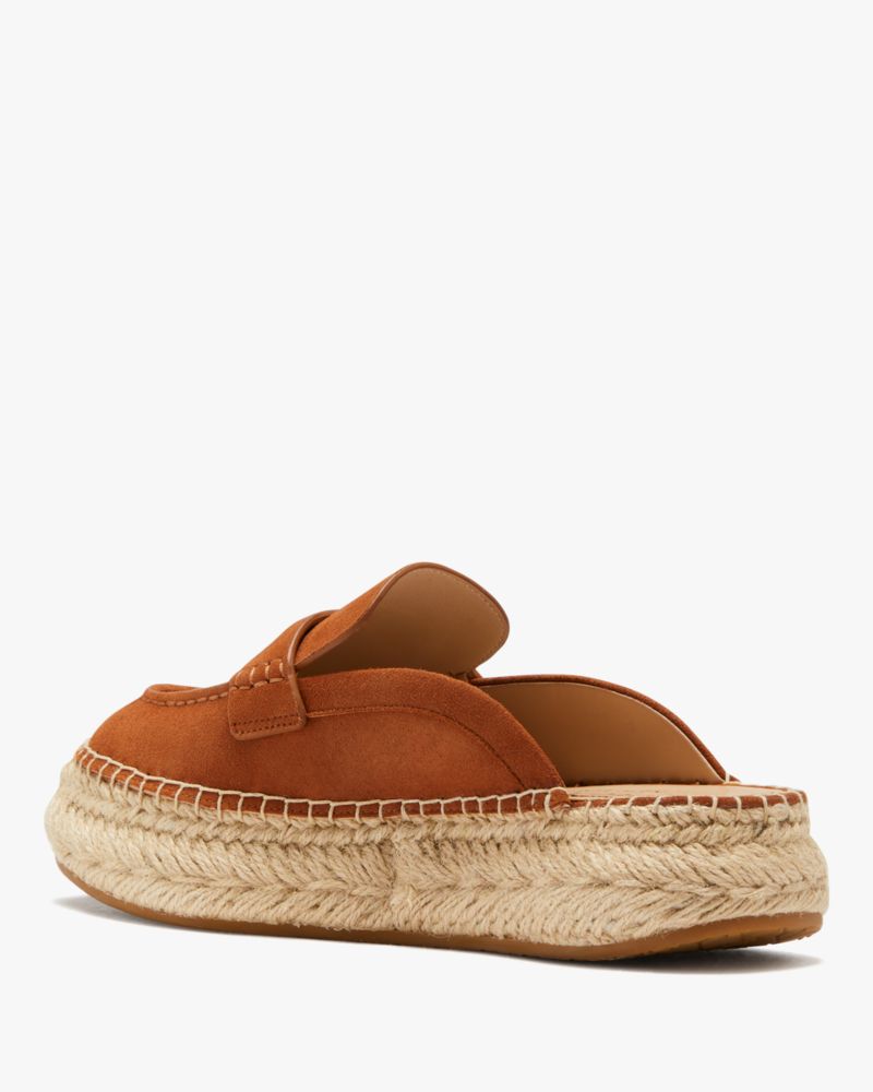 Kate Spade,Eastwell Mules,Lining Leather,Suede,Loafer,Mules,Espadrilles,Logo,Penny Loafer,Casual,Brown