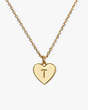 Kate Spade,Initial Here T Pendant,Gold