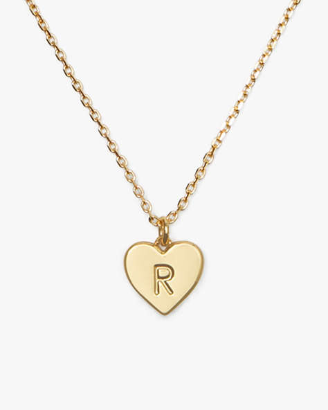 Kate Spade,Initial Here R Pendant,Gold