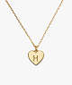 Kate Spade,Initial Here H Pendant,Gold