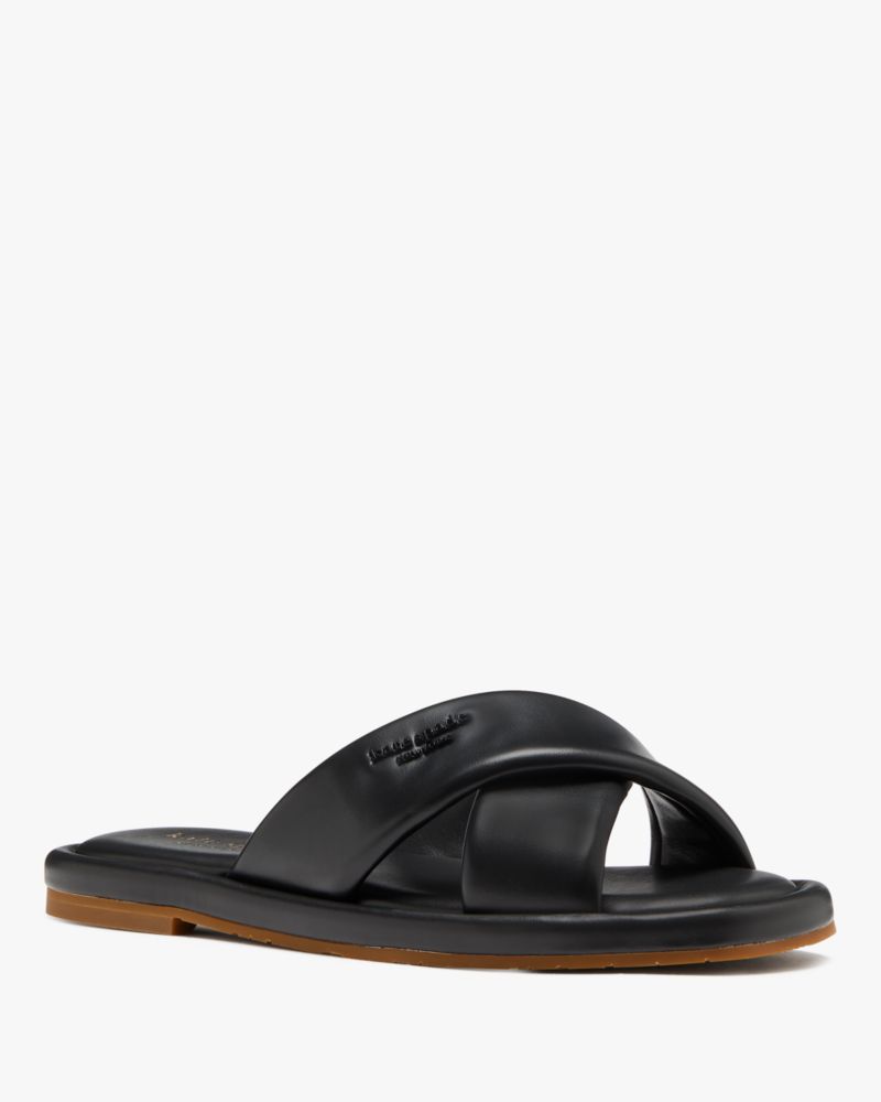 Kate Spade,Rio Slide Sandals,Rubber,Faux Leather,Slides,Logo,Water Friendly,Casual,