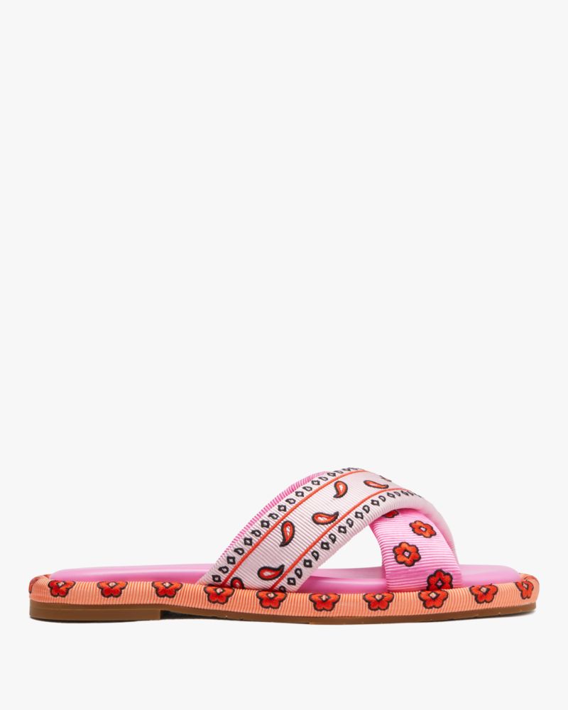 Kate Spade,Rio Bandana Patchwork Slide Sandals,