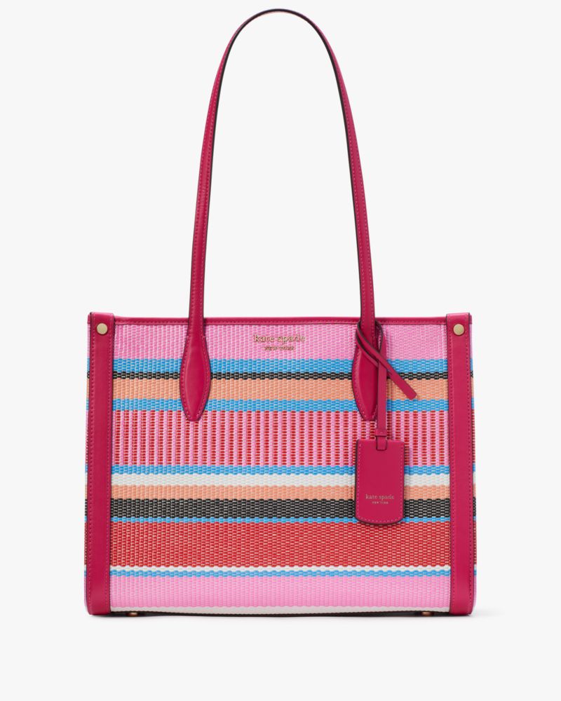 Market Striped Woven Straw Medium Tote Kate Spade IE