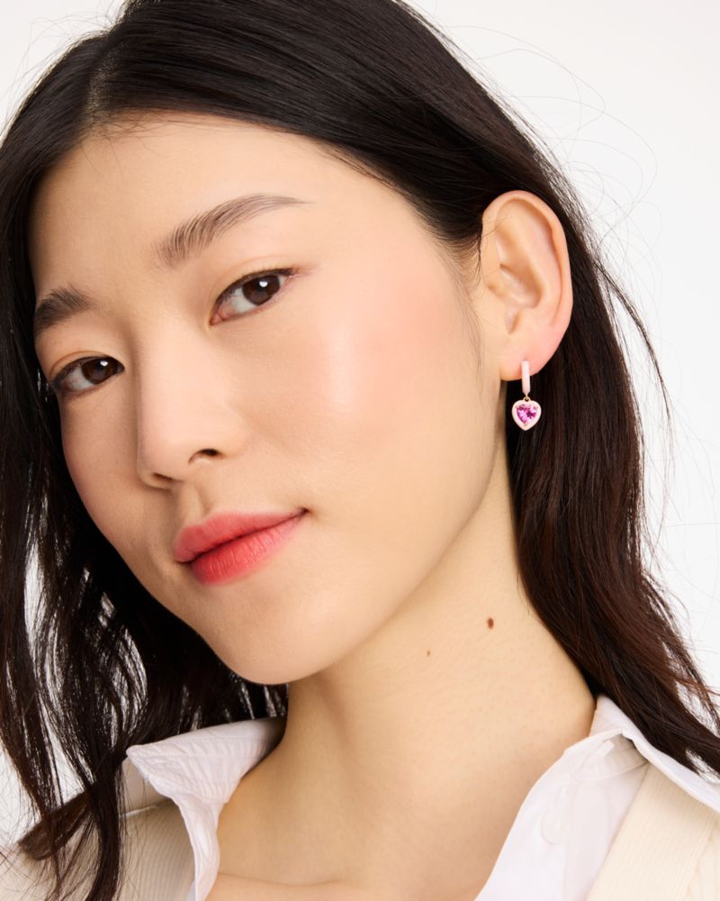 Kate Spade,Sweetheart Huggies,Dangle Earring,Hoops,Gem Embellishment,Day Party,