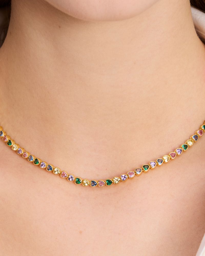 Kate Spade,Sweetheart Delicate Tennis Necklace,