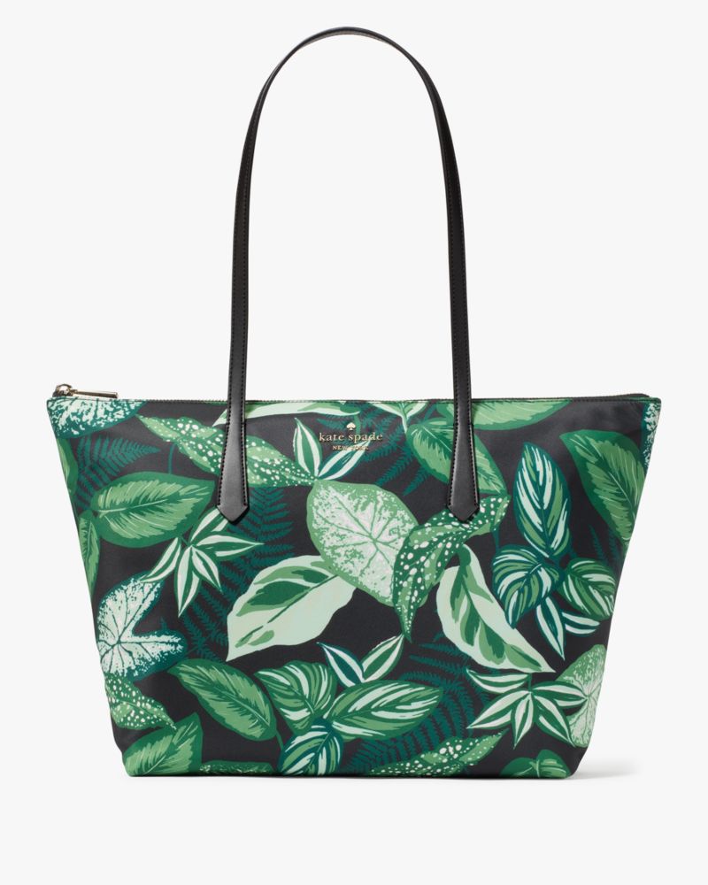 Kate Spade,Kitt Fern Foliage Large Tote,Green Multi