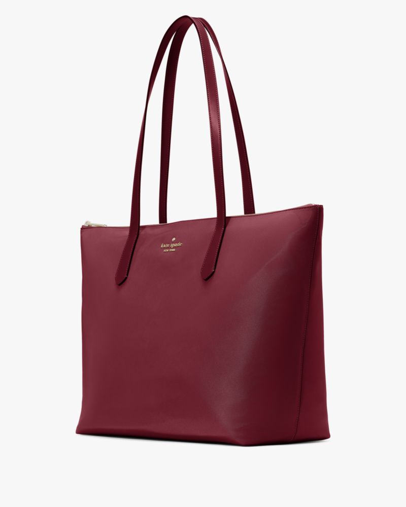 Kate Spade,Kitt Nylon Extra Large Tote,Maroon